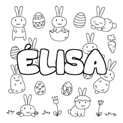 Coloraci&oacute;n del nombre &Eacute;LISA - decorado Pascua