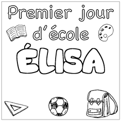 Coloraci&oacute;n del nombre &Eacute;LISA - decorado primer d&iacute;a de escuela
