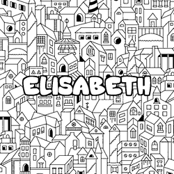 Coloraci&oacute;n del nombre ELISABETH - decorado ciudad