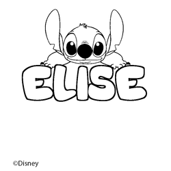 Coloraci&oacute;n del nombre ELISE - decorado Stitch