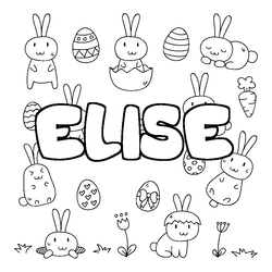 Coloraci&oacute;n del nombre ELISE - decorado Pascua