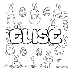 Coloraci&oacute;n del nombre &Eacute;LISE - decorado Pascua