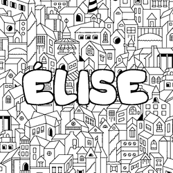 Coloraci&oacute;n del nombre &Eacute;LISE - decorado ciudad