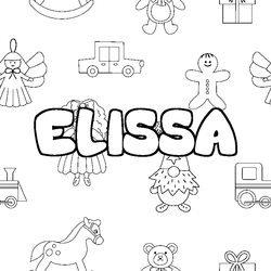 Coloraci&oacute;n del nombre ELISSA - decorado juguetes