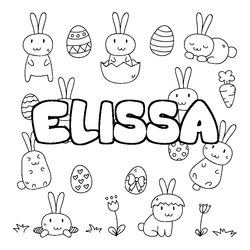 Coloraci&oacute;n del nombre ELISSA - decorado Pascua