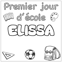 Coloraci&oacute;n del nombre ELISSA - decorado primer d&iacute;a de escuela