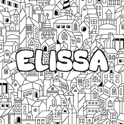 Coloraci&oacute;n del nombre ELISSA - decorado ciudad