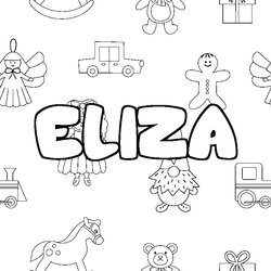 Coloraci&oacute;n del nombre ELIZA - decorado juguetes