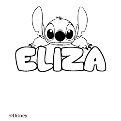 Coloraci&oacute;n del nombre ELIZA - decorado Stitch