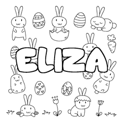 Coloraci&oacute;n del nombre ELIZA - decorado Pascua