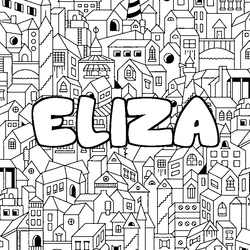 Coloraci&oacute;n del nombre ELIZA - decorado ciudad