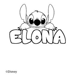 Coloraci&oacute;n del nombre ELONA - decorado Stitch