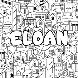 Coloraci&oacute;n del nombre ELOAN - decorado ciudad
