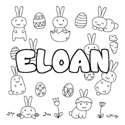 Coloraci&oacute;n del nombre ELOAN - decorado Pascua