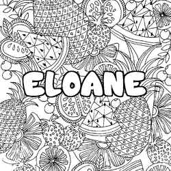 Coloraci&oacute;n del nombre ELOANE - decorado mandala de frutas
