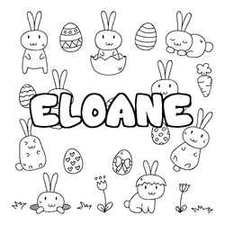 Coloraci&oacute;n del nombre ELOANE - decorado Pascua