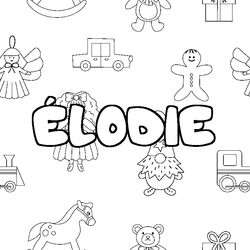 Coloraci&oacute;n del nombre &Eacute;LODIE - decorado juguetes