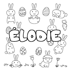 Coloraci&oacute;n del nombre &Eacute;LODIE - decorado Pascua