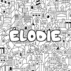 Coloraci&oacute;n del nombre &Eacute;LODIE - decorado ciudad