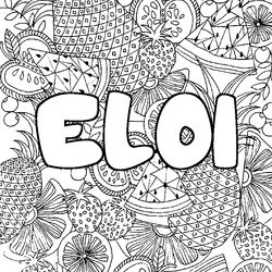 Coloraci&oacute;n del nombre ELOI - decorado mandala de frutas