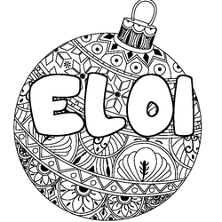 Coloraci&oacute;n del nombre ELOI - decorado bola de Navidad