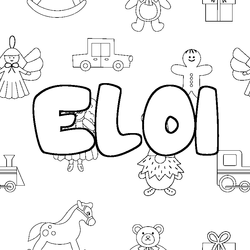 Coloraci&oacute;n del nombre ELOI - decorado juguetes