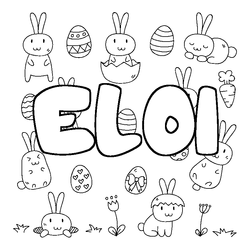 Coloraci&oacute;n del nombre ELOI - decorado Pascua