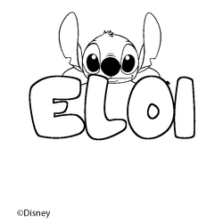 Coloraci&oacute;n del nombre ELOI - decorado Stitch
