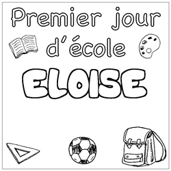 Coloraci&oacute;n del nombre ELOISE - decorado primer d&iacute;a de escuela