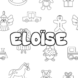 Coloraci&oacute;n del nombre ELO&Iuml;SE - decorado juguetes