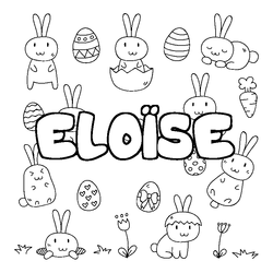 Coloraci&oacute;n del nombre ELO&Iuml;SE - decorado Pascua