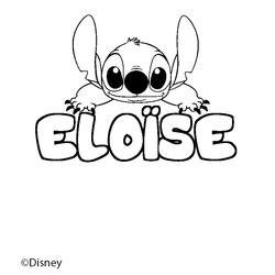 Coloraci&oacute;n del nombre ELO&Iuml;SE - decorado Stitch