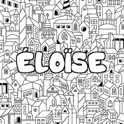 Coloraci&oacute;n del nombre &Eacute;LO&Iuml;SE - decorado ciudad