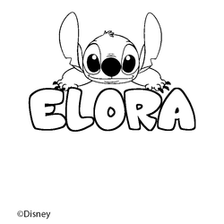 Coloraci&oacute;n del nombre ELORA - decorado Stitch