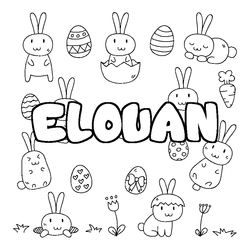 Coloraci&oacute;n del nombre ELOUAN - decorado Pascua