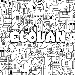 Coloraci&oacute;n del nombre ELOUAN - decorado ciudad