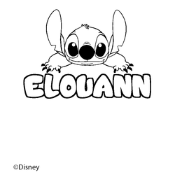 Coloraci&oacute;n del nombre ELOUANN - decorado Stitch