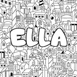 Coloraci&oacute;n del nombre ELLA - decorado ciudad