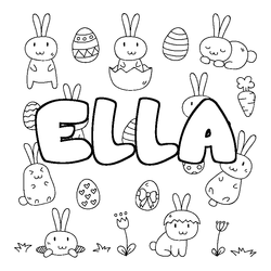 Coloraci&oacute;n del nombre ELLA - decorado Pascua