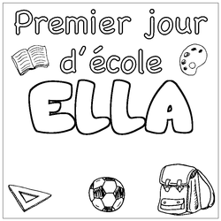 Coloraci&oacute;n del nombre ELLA - decorado primer d&iacute;a de escuela