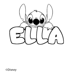 Coloraci&oacute;n del nombre ELLA - decorado Stitch