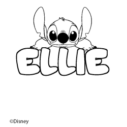 Coloraci&oacute;n del nombre ELLIE - decorado Stitch