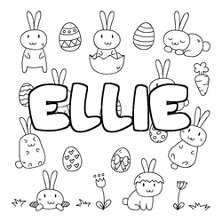 Coloraci&oacute;n del nombre ELLIE - decorado Pascua