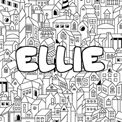 Coloraci&oacute;n del nombre ELLIE - decorado ciudad