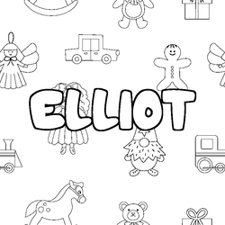 Coloraci&oacute;n del nombre ELLIOT - decorado juguetes