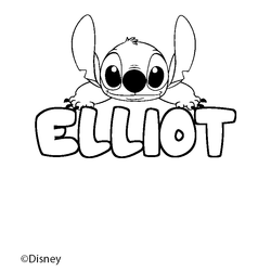 Coloraci&oacute;n del nombre ELLIOT - decorado Stitch