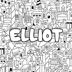 Coloraci&oacute;n del nombre ELLIOT - decorado ciudad