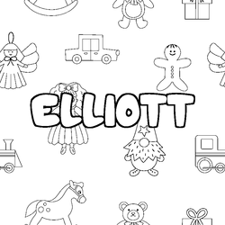Coloraci&oacute;n del nombre ELLIOTT - decorado juguetes