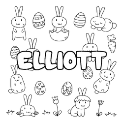 Coloraci&oacute;n del nombre ELLIOTT - decorado Pascua