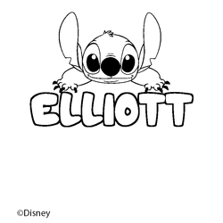 Coloraci&oacute;n del nombre ELLIOTT - decorado Stitch
